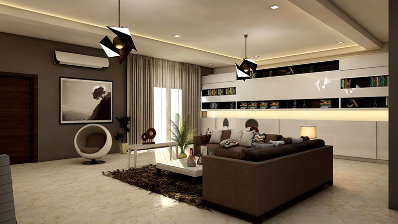 Home Rectangular White Coffee Table Near Brown Leather Sofa 1