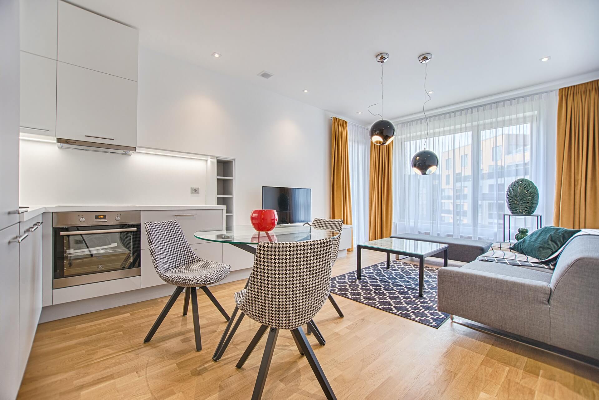 Two Chairs With Glass Table On Living Room Near Window 1